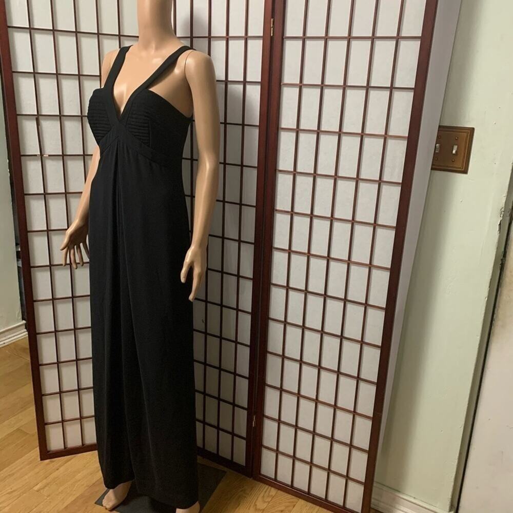 ADRIANNA PAPELL EVENING MAXI BLACK‎ DRESS S…